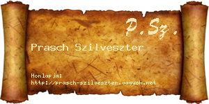 Prasch Szilveszter névjegykártya